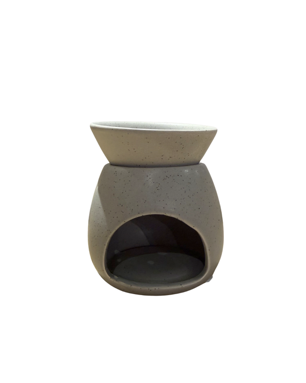 Grey Wax Melt Burner with Dish