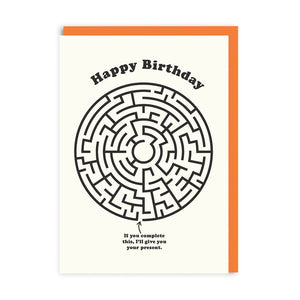 Happy Birthday Maze Greeting Card - The Salcombe Candle Company