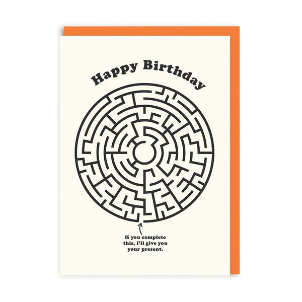 Happy Birthday Maze Greeting Card - The Salcombe Candle Company